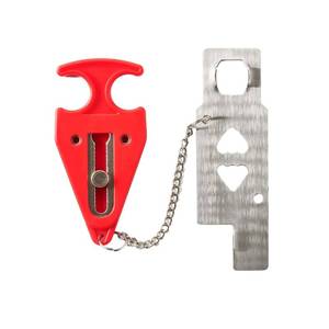 lot 4945 image: Master Lock Portable Door Lock for Travelers at Hotel, Apartment, Front Entry Security with Stopping Protection - Retail $13