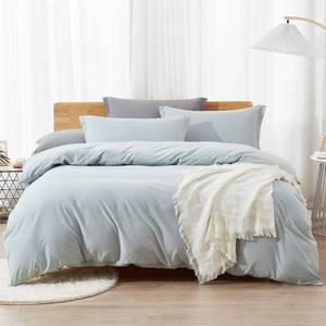lot 4959 image: Dreaming Wapiti Duvet Cover Queen,Washed Microfiber Cornflower Blue Queen Size Duvet Cover Set,Solid Color - Soft and Breathable with Zipper Closure & Corner Ties (Cornflower Blue,Queen) - Retail $30