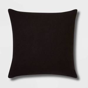 lot 4976 image: Euro Boucle Colorblock Decorative Pillow Black - Threshold Indoor Square Cotton Cushion with Hidden Zipper - Retail $35