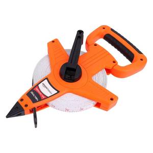lot 4982 image: Amazon Basics Open Reel Fiberglass Measuring Tape, InchMetric Scale, Impact Resistant Shell, 100-feet (30-Meters) by 12-Inch, Orange&nbsp