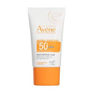 lot 4993 image: Av�ne Mineral Sunscreen Multi-Defense Fluid SPF 50, Clean Formula Sunscreen for Sensitive Skin, Sheer, Water Resistant, Non-Whitening, Antioxidant Protection, 1.3 Fl Oz - Retail $36