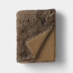 lot 4999 image: Faux Fur Throw Blanket Brown - Threshold - Retail $35