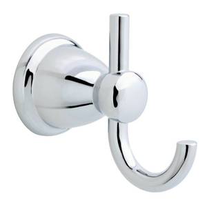 lot 5019 image: Franklin Brass Kinla (1-Pack) Towel Hooks Polished Chrome Bathroom Double J-Hooks Wall Mounted for Robes & Towels 2-Prong Hand Towel Hook Holder Kitchen, Bath, Bathroom Accessories KIN35-PC-1 - Retail $8