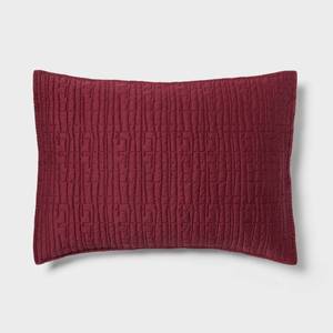 lot 5035 image: King TENCEL Quilt Sham Wine Red - Threshold Cooling, OEKO-TEX Certified, 300 Thread Count, Woven Lyocell - Retail $25