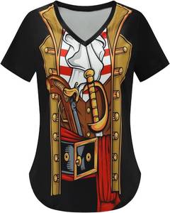 lot 5101 image: Eymitory Womens Pirate Costume Funny Pirates T-Shirt Cruise Shirts Accessories Halloween T Shirts A-Black,LXL - Retail $17
