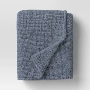 lot 5103 image: Marled Knit Throw Blue - Threshold - Retail $38