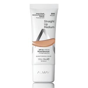 lot 5190 image: Almay Skintone Matching Foundation, Smart Shade Face Makeup with SPF 15, Hypoallergenic, Oil-Free, Dermatologist-Tested, 300 Straight Up Medium, 1 fl oz - Retail $13