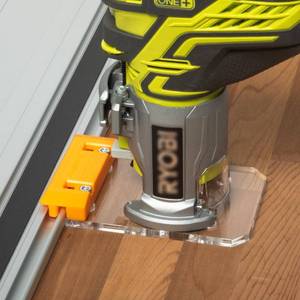 lot 5234 image: POWERTEC 72024 Router Guide Rail Adapter for Ryobi P601, PCL424, PCL424B & Ridgid R2911 Trim Routers Compatible with Powertec, Makita, Festool, Milwaukee, Kreg ACS, WEN, Triton, and Ridgid Guide Rails - Retail $25