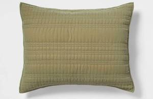 lot 5241 image: King Lofty Velvet Quilt Sham Green - Threshold OEKO-TEX Certified, Polyester, Machine Washable&nbsp