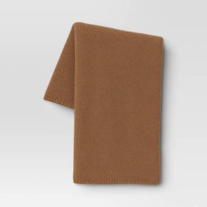 lot 5282 image: Oversized Recycled Knit Throw Blanket Brown - Threshold - Retail $35