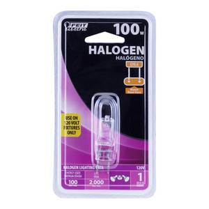 lot 5306 image: Feit Electric 100-Watt Halogen Bulb, Dimmable, GY8.6 Base, 1600 Lumens, Warm White 3000K, Ideal for Accent, Display, Appliance, Pool &amp Spa Lighting, 2,000-Hour Lifespan, BPQ1008.6CAN&nbsp