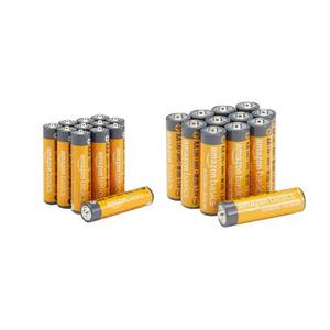 lot 5350 image: Amazon Basics 24-Count AA & AAA High-Performance Alkaline Batteries Value Pack, 12 AA and 12 AAA Batteries for Storage - Retail $12