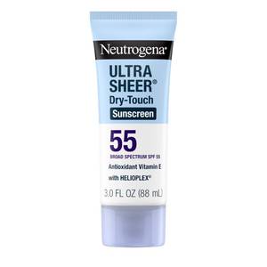 lot 5356 image: Neutrogena Ultra Sheer Dry-Touch Sunscreen For Face & Body, SPF 55 Broad Spectrum UVAUVB Protection, Lightweight Water Resistant & Non-Greasy, Travel Size Sunscreen, 3 fl. oz - Retail $10