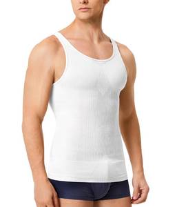 lot 5374 image: MOLUTAN Compression Shirt Men Tank Top Undershirt Slimming Body Shapewear Tummy Control Gynecomastia Sleeveless White 4X - Retail $20