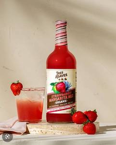 lot 5379 image: 12 pk Tres Agaves Organic Strawberry Margarita Mix 33.8 Oz  - Retail $12
