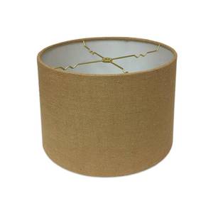 lot 5381 image: Royal Designs, Inc. HB-610-16BL Shallow Drum Hardback Lamp Shade, 15 x 16 x 10, Burlap - Retail $55