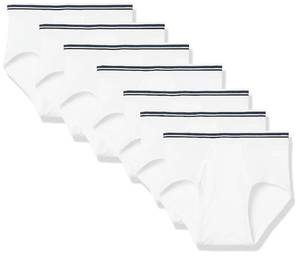 lot 5383 image: Amazon Essentials Mens 7-Pack Tag-Free Briefs, White, Medium - Retail $19