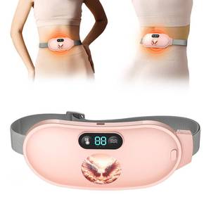 lot 5392 image: Koonie Heating Pad for Period Cramps, Fast Heating with 6 Heat Levels and 6 Massage Modes, Portable Menstrual Heating Pad, Belly Period Massager for Women and Girls, Pink - Retail $13