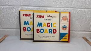 lot 21 image: TWA Airlines Magic Board Childrens Activity Game