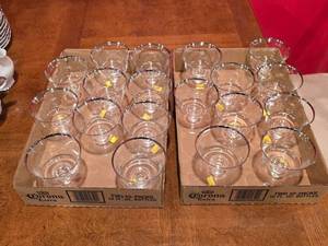 lot 29 image: Silver Rim Champagne Coupe Glass Set