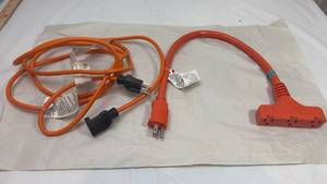 lot 37 image: Orange Heavy Duty Extension Power Cords