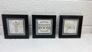 lot 54 image: Bathroom Wall Art Set - Powder Room & Bathtub Prints