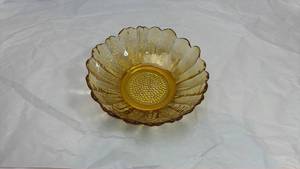 lot 65 image: Amber Glass Sunburst Bowl