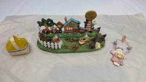 lot 77 image: Easter Decorative Set - Bunny Garden Scene with Accessories