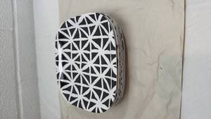 lot 125 image: Black and White Geometric Pattern Dinner Plates Set