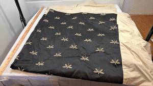 lot 135 image: Black Silk Fabric with Embroidered Butterflies