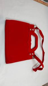 lot 139 image: Red Canvas Crossbody Handbag
