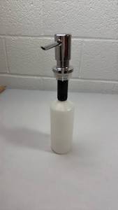 lot 153 image: Chrome Kitchen Soap Dispenser with Frosted Bottle