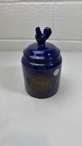 lot 156 image: Blue Ceramic Rooster Cookie Jar