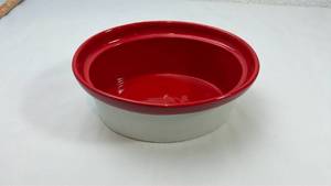 lot 190 image: Red and White Ceramic Bowl