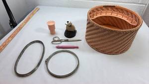 lot 199 image: Traditional Embroidery Hoop Set with Sewing Accessories