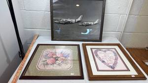 lot 214 image: Framed Art Collection - Aviation and Home Decor