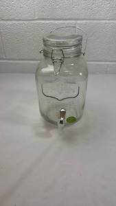 lot 219 image: Yorkshire Glass Beverage Dispenser with Spigot