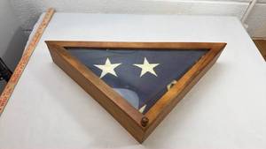 lot 220 image: Military American Flag Triangle Display Case