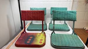lot 223 image: 1950s Folding Stadium Seats - Set of 4