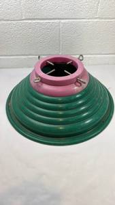 lot 230 image: Revolving Christmas Tree Stand - Green and Pink