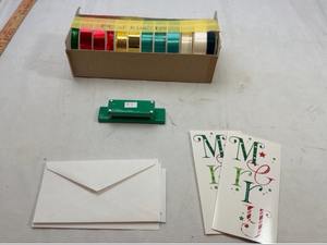 lot 262 image: Box of Holiday Ribbon with Cards Set