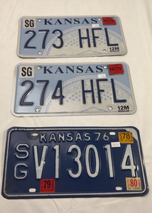 lot 266 image: Kansas License Plate Collection 1970s-80s