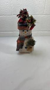 lot 288 image: Decorative Plaid Snowman Figure