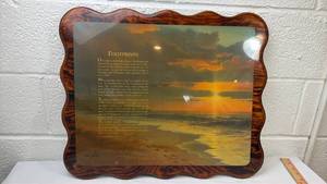 lot 298 image: Footprints in the Sand Wood Plaque