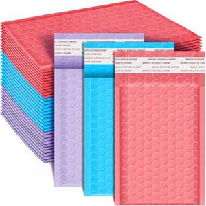lot 350 image: Henoyso 162 Pcs Colored Small Bubble Mailers 4x6 Inch Poly Shipping Bubble Envelopes Bulk Adhesive Cushioning Padded Shipping Bags for Trading Card Packaging(Bright Color) - Retail $29