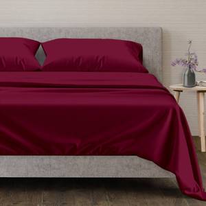 lot 362 image: Mayfair Linen 100% Egyptian Cotton Queen Size Sheet Set - 4 PC 600 Thread Count Egyptian Cotton Sheets Set for Queen Size Bed (Burgundy), Soft, Cooling, Luxury Hotel 16 Deep Pocket Sateen Bedsheet - Retail $73