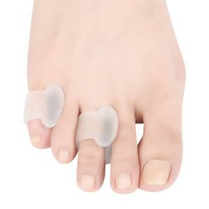 lot 367 image: Hoogoo Pinky Toe Separators, Translucent Gel Toe Protector Spreader Small Silicone Toe Spacers, Cushions for Curled Overlapping Separate Toe Correct - Retail $9