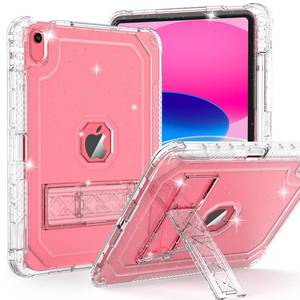 lot 371 image: ZoneFoker Case for iPad A16 11th Generation 11 Inch 2025  10th Gen 10.9 Inch Case 2022, Heavy Duty Shockproof Rugged Protective Translucent Cover with Pencil Holder Kickstand, Clear Glitter - Retail $17