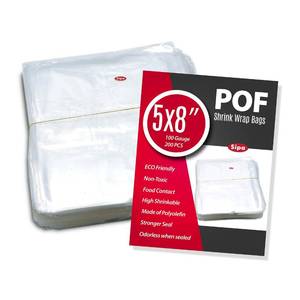 lot 410 image: SIPA 5x8 inch 200PCS 100 Gauge POF NON-VENTING HOLE Shrink Wrap Bags Odorless for Soaps, Bath Bombs, Arts and Crafts, homemaking or Other Small Items