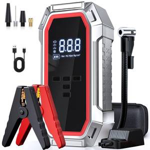 Jump Starter with Air Compressor, 5000A Peak Car Battery Jump Starter(9.0 Gas/8.0L Diesel), 160PSI 12V Jump Box Car Battery Jumper Starter Portable with Smart Jumper Cables, LED Lights, LCD Display - Retail: $45